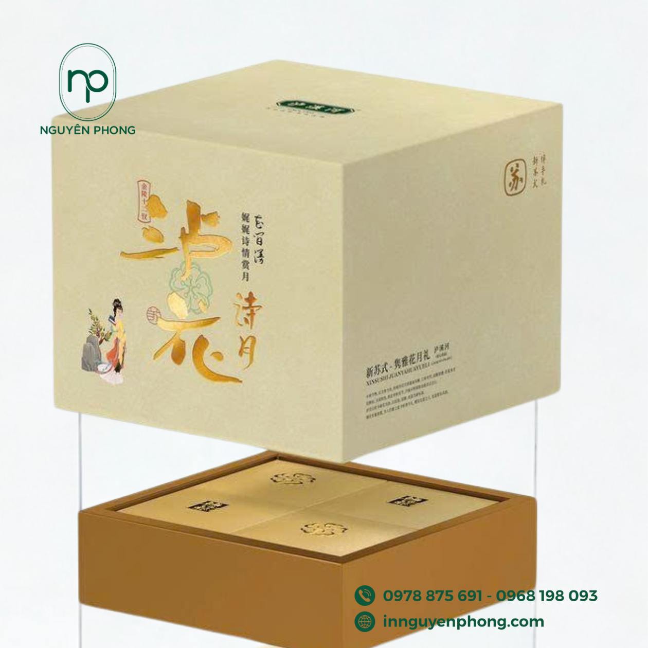 Kích thước mẫu đựng bánh trung thu